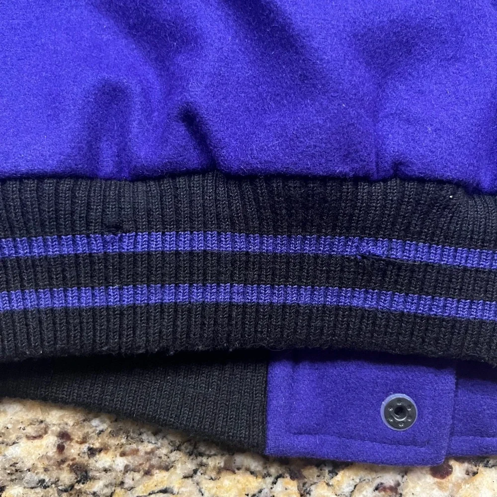 Vintage American Girl Varsity Jacket Purple Wool Blend Embroidered Bomber XL